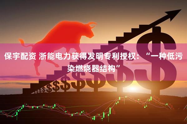 保宇配资 浙能电力获得发明专利授权：“一种低污染燃烧器结构”