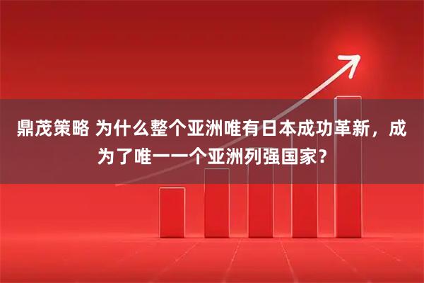 鼎茂策略 为什么整个亚洲唯有日本成功革新，成为了唯一一个亚洲列强国家？